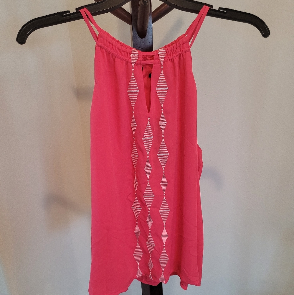Coral halter style top, size M - NEW